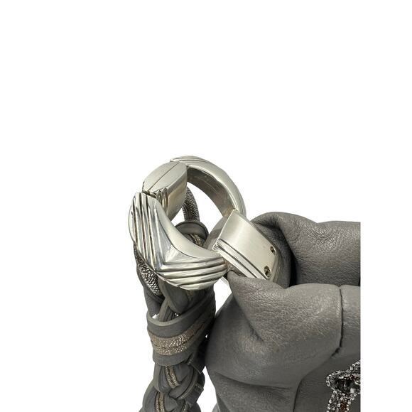 NEW BRIGHTON MASTERPIECE ANJU ANISHA GREYHOUND GRAY BEADED PURSE HANDBAG $550 - Picture 5 of 7